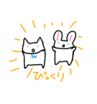 のんきなねことうさぎ（個別スタンプ：15）