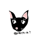 黒猫のあいさつスタンプ（個別スタンプ：7）