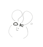 顔に文字が埋め込まれたうさぎ（個別スタンプ：2）