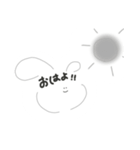 顔に文字が埋め込まれたうさぎ（個別スタンプ：7）