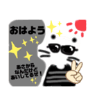 男前ネコの手描きスタンプ（個別スタンプ：1）