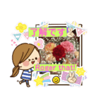 お花のスタンプFlower stamp日本語と英語（個別スタンプ：9）