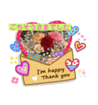 お花のスタンプFlower stamp日本語と英語（個別スタンプ：15）