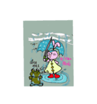 うさあちゃん～雨だねうさぎ～3（個別スタンプ：1）