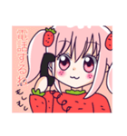ゆめかわいい♡いちご娘の女の子とうさぎ（個別スタンプ：9）