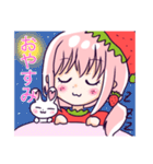 ゆめかわいい♡いちご娘の女の子とうさぎ（個別スタンプ：13）