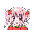 ゆめかわいい♡いちご娘の女の子とうさぎ（個別スタンプ：14）