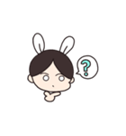 センター分けうさぎくんとおせわニンジン（個別スタンプ：7）