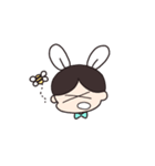 センター分けうさぎくんとおせわニンジン（個別スタンプ：8）