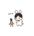 センター分けうさぎくんとおせわニンジン（個別スタンプ：11）