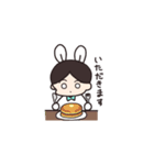 センター分けうさぎくんとおせわニンジン（個別スタンプ：18）