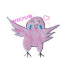 桃色インコさんと水色インコさん（個別スタンプ：3）