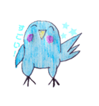 桃色インコさんと水色インコさん（個別スタンプ：4）
