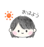 黒髪のボブの女の子（個別スタンプ：2）