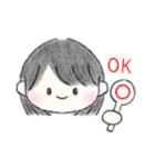 黒髪のボブの女の子（個別スタンプ：6）