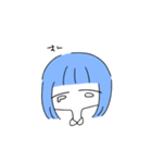 青い女の子（個別スタンプ：7）