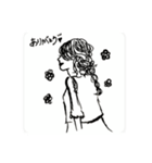 おしゃれ女子 モノトーン  可愛い白黒（個別スタンプ：1）