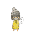 手書き。日常のおしゃれ女子（個別スタンプ：1）