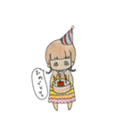 手書き。日常のおしゃれ女子（個別スタンプ：3）