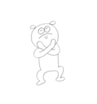 シンプルにくま（個別スタンプ：3）