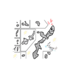 だっサイくんと日本地図キャラひらがな九州（個別スタンプ：8）