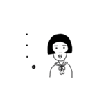 オカッパちゃんのひと文字（個別スタンプ：4）