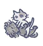 くろいいぬとぶちねこ（個別スタンプ：24）