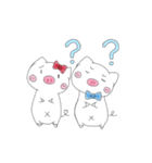 ブタさんカップル♡（個別スタンプ：1）