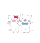 ブタさんカップル♡（個別スタンプ：2）