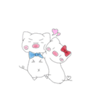 ブタさんカップル♡（個別スタンプ：3）