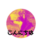 カラフル黒柴（個別スタンプ：1）
