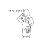 雰囲気女子スタンプ②（英語、日本語）（個別スタンプ：5）