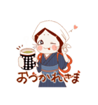 おかめちゃんの糸とり日記（個別スタンプ：8）