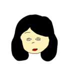 黒髪の周りに1人は居そうな女たち（個別スタンプ：1）