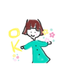 おかっぱおんなのこ（個別スタンプ：1）