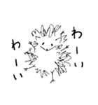白黒のハリネズミたち（個別スタンプ：7）