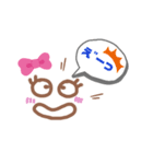 ピンクりぼん顔文字ふきだし（個別スタンプ：3）