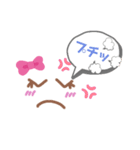 ピンクりぼん顔文字ふきだし（個別スタンプ：5）