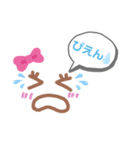 ピンクりぼん顔文字ふきだし（個別スタンプ：6）