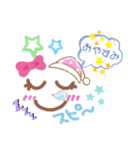 ピンクりぼん顔文字ふきだし（個別スタンプ：9）