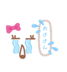 ピンクりぼん顔文字ふきだし（個別スタンプ：12）