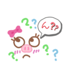 ピンクりぼん顔文字ふきだし（個別スタンプ：13）