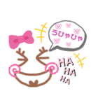 ピンクりぼん顔文字ふきだし（個別スタンプ：14）
