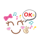 ピンクりぼん顔文字ふきだし（個別スタンプ：15）