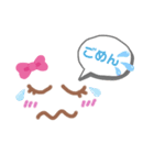 ピンクりぼん顔文字ふきだし（個別スタンプ：16）