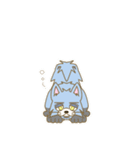 表情豊かな青色オオカミ（個別スタンプ：5）