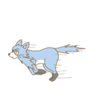 表情豊かな青色オオカミ（個別スタンプ：8）