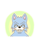 表情豊かな青色オオカミ（個別スタンプ：9）