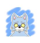 表情豊かな青色オオカミ（個別スタンプ：10）