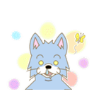 表情豊かな青色オオカミ（個別スタンプ：14）